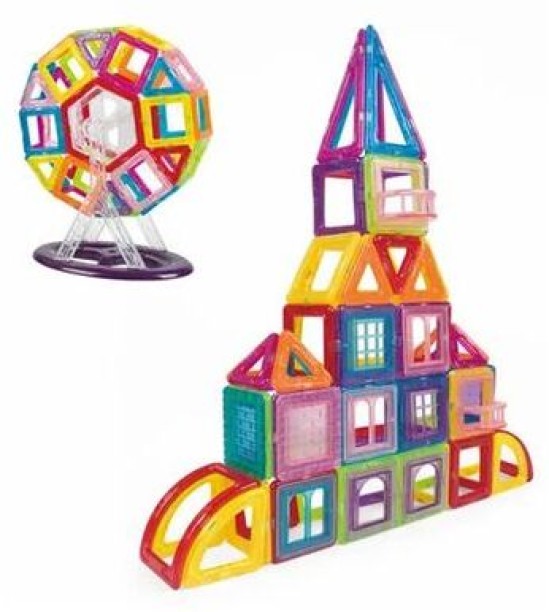 HEMCO 106 Pieces Magnetic Tiles STEM Building Block Toy Set (B4851) Magnetic & Metallic Blocks