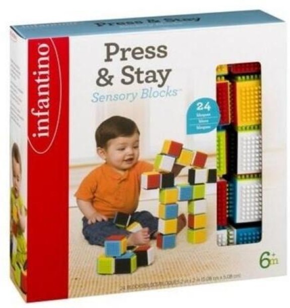 Infantino Press & Stay Sensory Blocks Thematic Block Sets