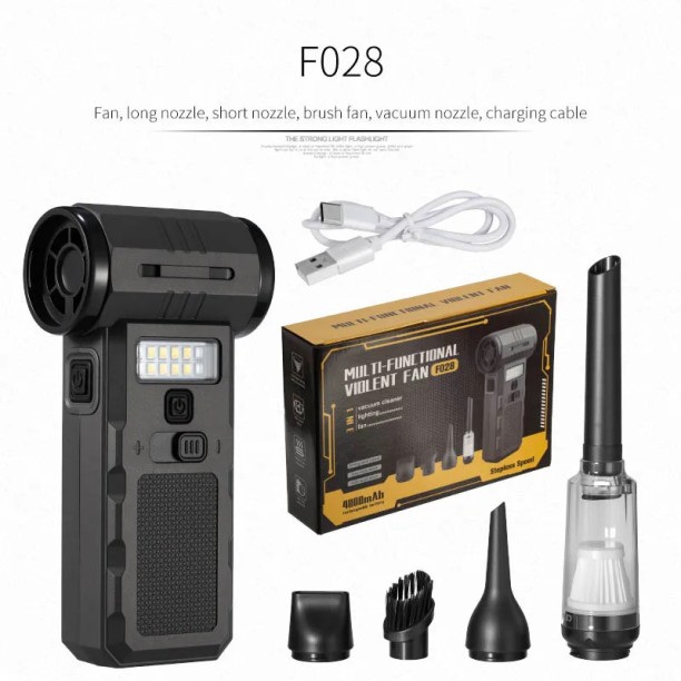 Max (F028)Strong Dust Blower Rechargeable 58m/s Turbo Fan Powerful Blower Air Duster Mini Turbo Jet Fan Leaf Blower