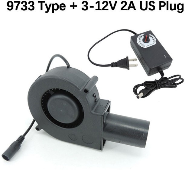 Max (9733 US Plug)type BBQ Fan Small blower Blast Engine Air Collecting Adjustable Speed Cooking Tool extend Leaf Blower