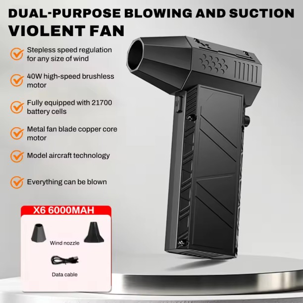Max (X6 Standard)550000RPM Turbofan High Power Jet Fan Brushless Motor Variable Speed Dust Blower Cleaning Leaf Blower