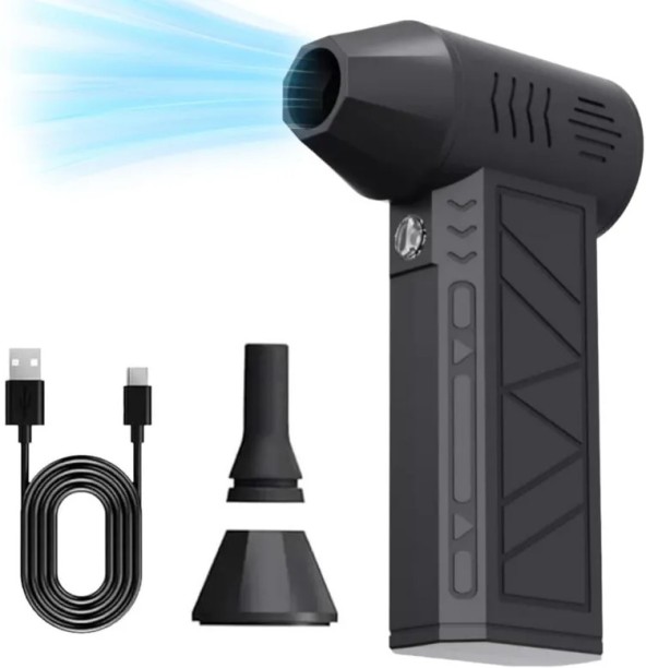 Max (black)New Mini Turbo Jet Fan Electric Air Duster Adjustable wind speed Turbo Violent Blower Rechargeable Leaf Blower