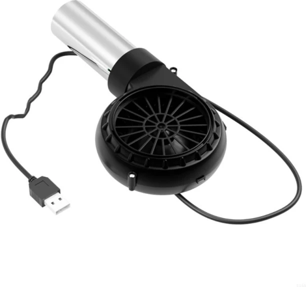 Max (No compatible switch)E15A USB5V BBQ Blower With USB Cable Handheld Fan Fire Bellows Tool compatible Leaf Blower