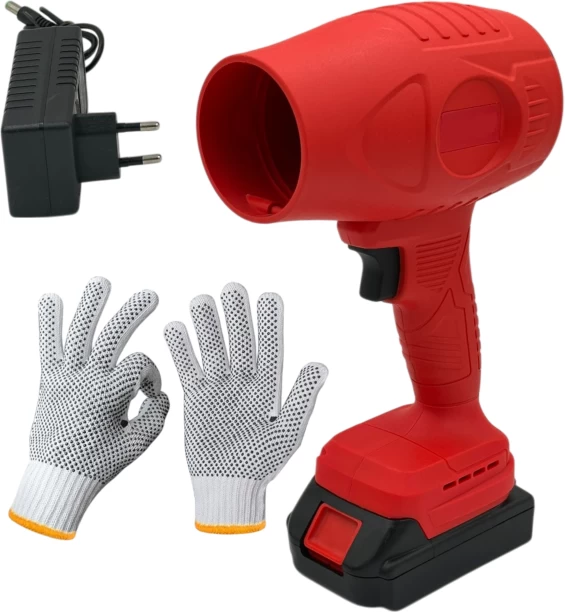 Fame inc High Power Cordless Turbo Fan Blower With Li-On Battery, Charger & Gloves Hi-Powered Blower