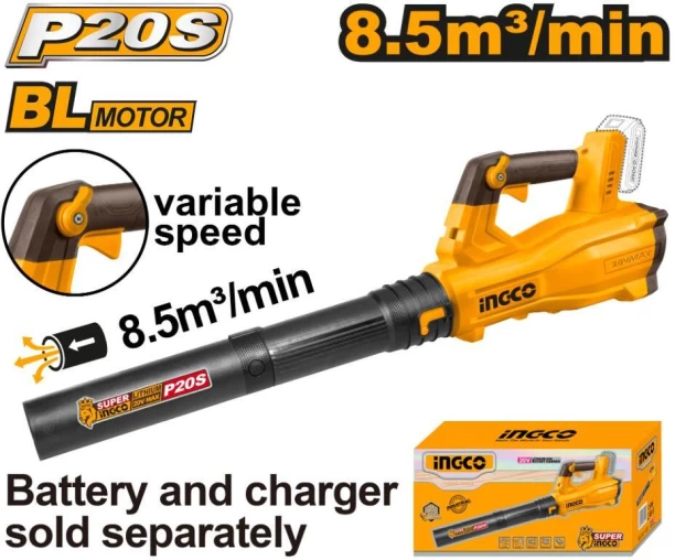Ingco Lithium-Ion Blower (20V) Brushless Leaf Blower