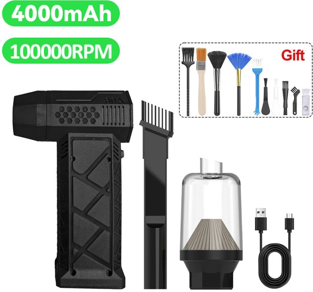 Max (Black 160000RPM)Powerful Air Blower Mini Turbo Jet Fan 140,000 RPM 62m/s High Speed Duct Fan Turbo Leaf Blower