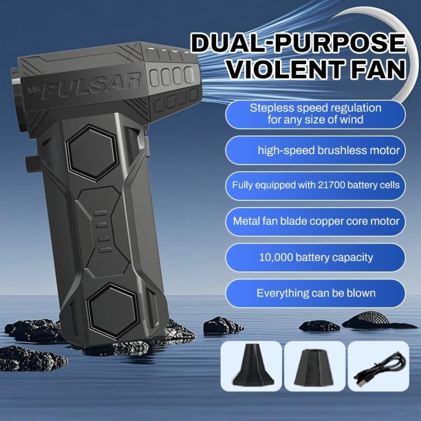 Max (Set A)X11 Turbo Jet Blower Powerful Air Blower Brushless Motor Turbo Fan Wind Speed 65m/s 10000mAh Leaf Blower