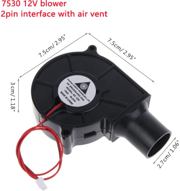 Max (I)US/EU Plug BBQ Fan Air Blower 12V Large 110V 220V Powered Fan Variable Speed Controller Barbecue Leaf Blower
