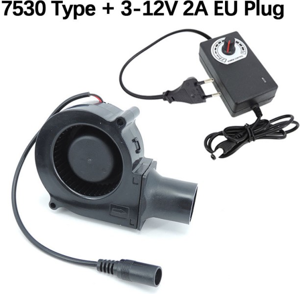 Max (7530 EU Plug)BBQ Fan Small blower Blast Engine with Air Collecting Adjustable Speed Cooking Tool US/EU Leaf Blower