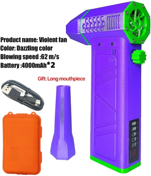 Max (Purple 140000RPM)Powerful Air Blower Mini Turbo Jet Fan 140,000 RPM 62m/s High Speed Duct Fan Turbo Leaf Blower