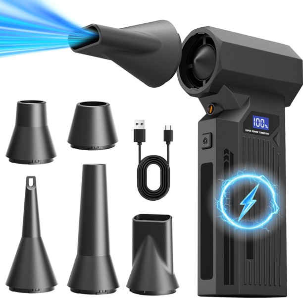 Max (Z2)Z2 Dust Blower 110000RMP Turbo Jet Blower 4-Gears Speed Adjustable Brushless Turbo Fan Power Display Leaf Blower