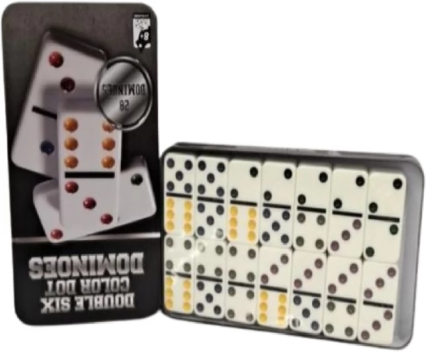 DOMINOES Double Six Color Dots Game Educational Board Games Board Game