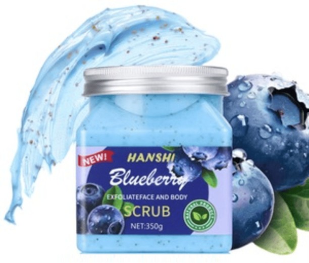 HANSHI Pack of 2 Exfoliating Face And Body Scrub - BlueBerry Body Wash