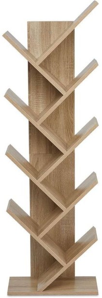 Decorum & Co Arlo Tree-Style Bookshelf - 8-Tier Book Rack Wood Free Standing Book Shelf
