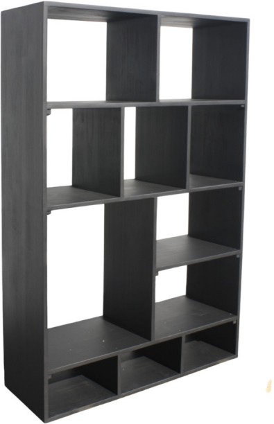 Free Standing Pine Bookshelf (Black) Solid pine Free Standing Book Shelf