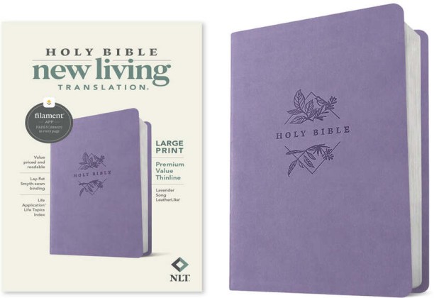 NLT Lavender Imitation Leather Filament Premium Bible Large Print by NLT Bible