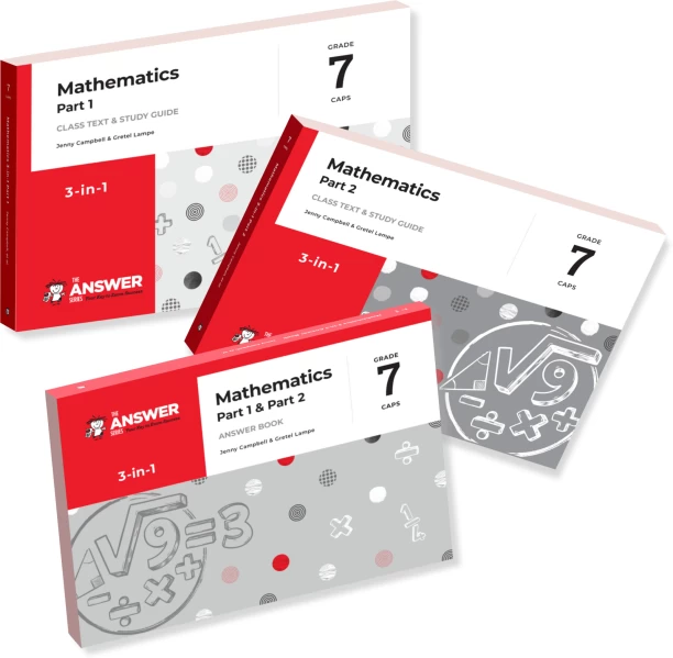 The Answer Series Grade 7 Mathematics 3in1 Study guide set by Jenny Campbell, Gretel Lampe