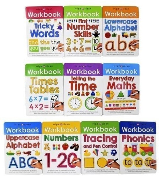 Wipe-Clean 10 Workbook Collection with Pen by Roger Priddy