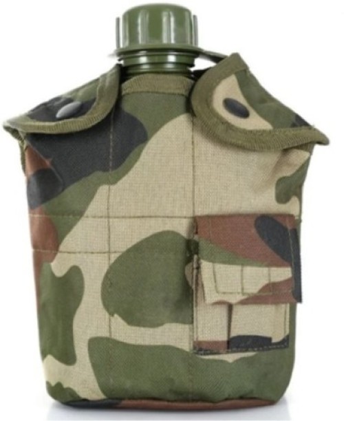 ExcelB Military Water Bottle For Camping & Hiking 1000 ml Bottle With Drinking Glass