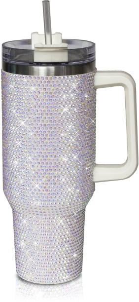 top sale trader 1200ml Glitter Studded Tumbler with Lid & Straw Stainless Steel Travel Mug 1200 ml Flask