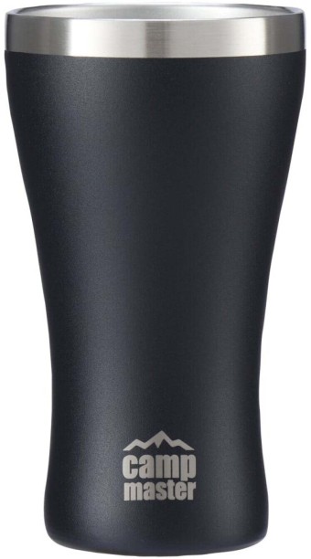 Camp Master TUMBLER DOUBLE WALL BLK 380 ml Bottle With Drinking Glass