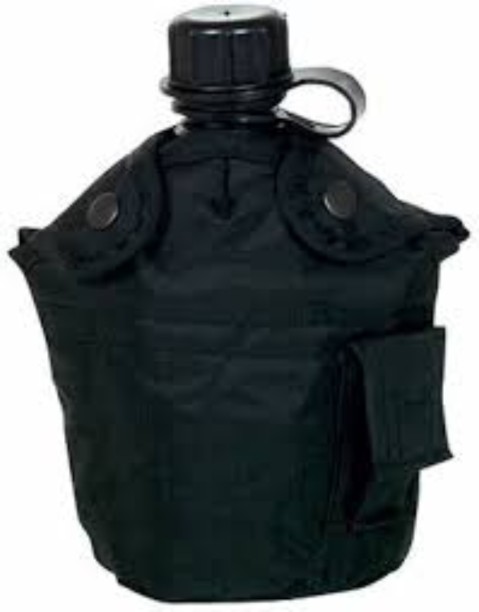 Generic Black 1L Outdoor Military Camping Army Water Bottle Canteen Cup Pouch 1000 ml Bottle