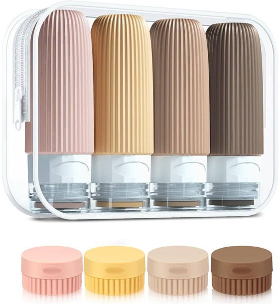 Amigo 8 Pcs Travel Bottles Set for Toiletries Soft Leak Proof Silicone Container 90 ml Bottle