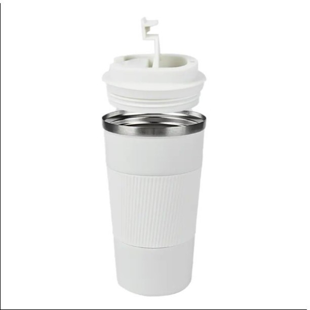 UNIQUE Coffee Cup Double-Layer Stainless Steel Vacuum Flask Thermos Handheld Insulated Flask Hot Drinks 510 ml Bottle With Drinking Glass