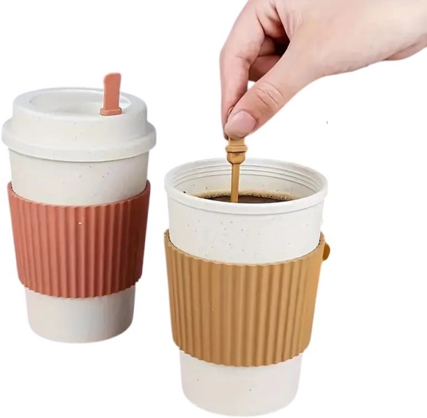 Takme Home Pink & Brown Coffee Mug Set 450 ml Flask