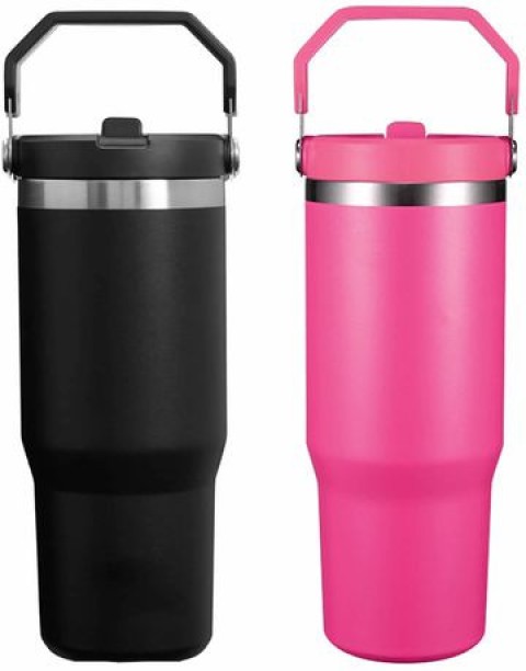 top sale trader 2Pcs 900ML Stainless Steel Tumbler with Handle and Straw Lid Vacuum 900 ml Flask