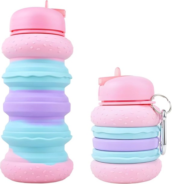 top sale trader 600ml Burger Design BPA Free Portable Straw Water Bottle Collapsable Bottle 600 ml Bottle