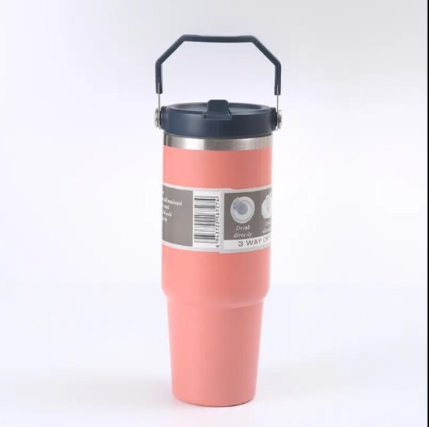 UNIQUE Coffee Cup Double-Layer Vacuum Flask Thermos Handheld Insulated Flask 890 ml Bottle With Drinking Glass