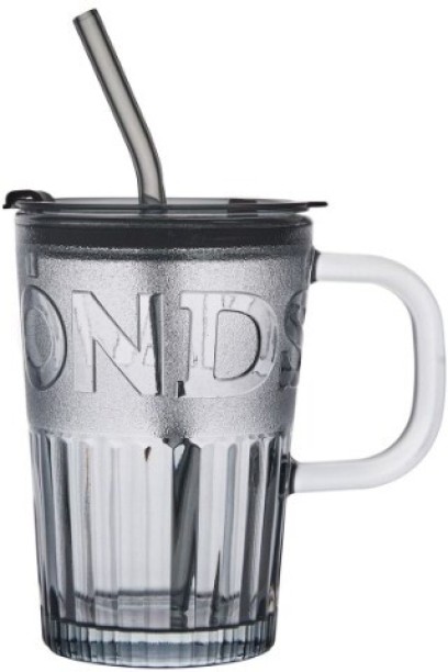 Generic GB-21 Tumbler with Lid and Straw, Glass Water Bottle, Drinking Glass 400 ml Bottle With Drinking Glass