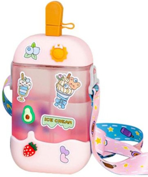 Generic Lightweight Carry Strap Leakproof Sports Bottles - Pink 500 ml Bottle