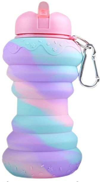 top sale trader 550ML BPA Free Silicone Foldable Water Bottle Doughnut Carrying Loop Bottle 550 ml Bottle