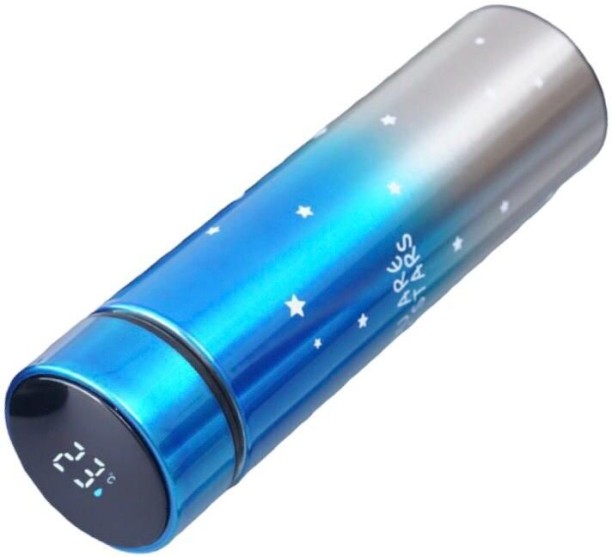 ELCTRO WORLD Smart Temperature Display Stainless Steel Thermos Flask - Stars - Light Blue 500 ml Bottle
