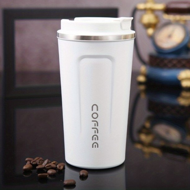 Takme Home Stainless Steel Vacuum Travel Cup - White 510 ml Flask