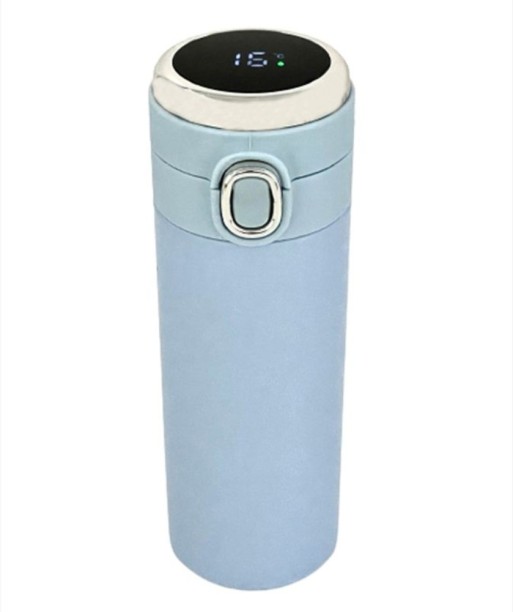 SMTE LED Digital Smart Stainless Steel Vacuum Cup(Flask) - Blue 400 ml Flask