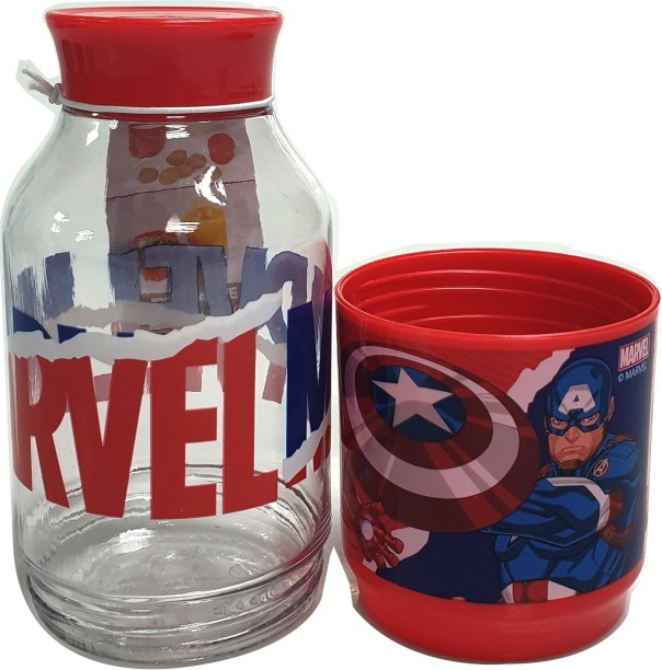 Avengers CMIC HEROE SNCK TRITON BTLE300ML&CON175ML 300 ml Bottle With Drinking Glass