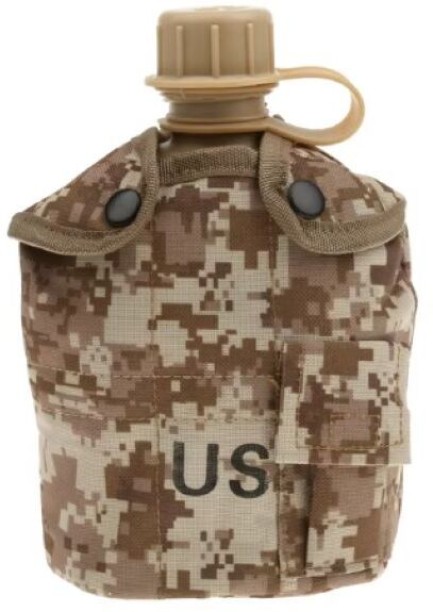 INV Military Water Bottle 1000 ml Bottle With Drinking Glass