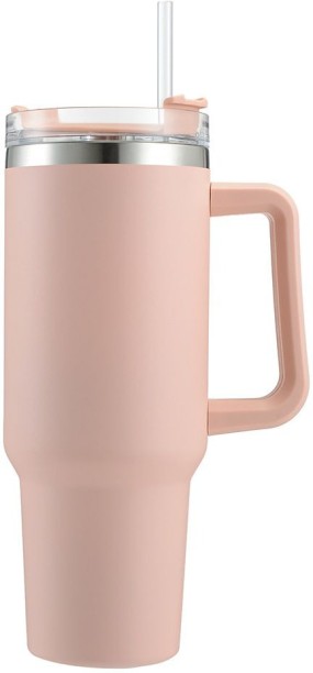 SpSp 1.2L Tumbler with Handle Straw Lid, Stainless Steel Travel Mug 1200 ml Flask