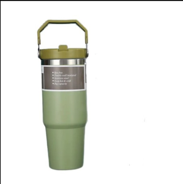 UNIQUE Coffee Cup Double-Layer Vacuum Flask Thermos Handheld Insulated Flask 890 ml Bottle With Drinking Glass