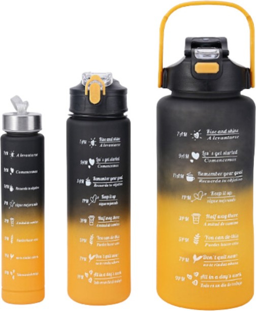 HappyDeals 3 Piece Set of Gradient Color Water Cups 2000 ml Bottle