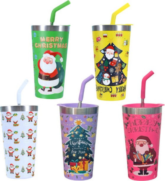 top sale trader 5 Piece 500ML Stainless Steel Christmas Flasks Tumblers for Gifts Party Family 500 ml Flask