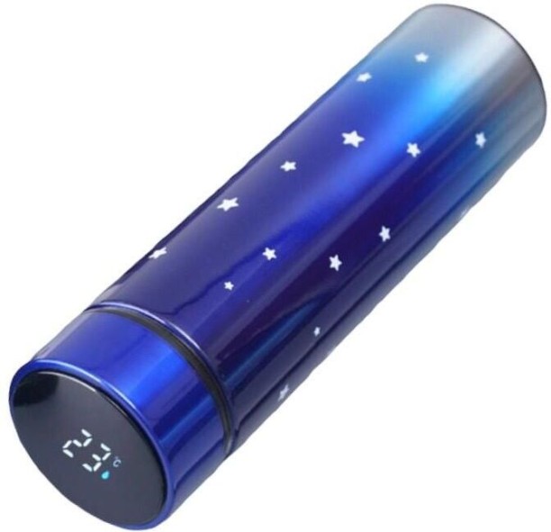 ELCTRO WORLD Smart Temperature Display Stainless Steel Thermos Flask - Stars - Blue 500 ml Bottle