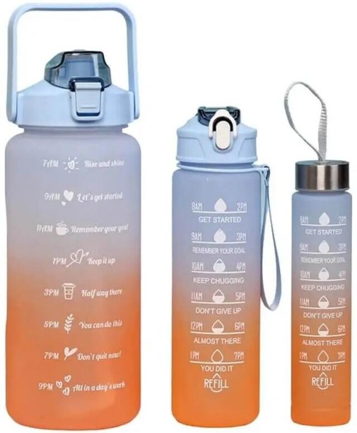 Perfect Dealz Set of 3 Motivational Water Bottles 2000 ml Bottle