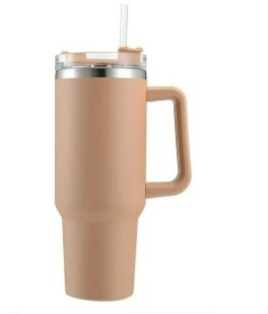UNIQUE Coffee MUG Double Wall Vacuum Flask with Straw 1200 ml Bottle