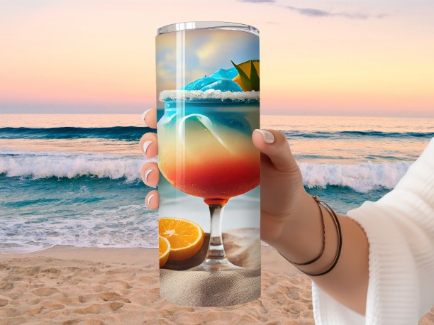 Lifescape SA Stainless Steel Skinny Tumbler Beach 590 ml Bottle
