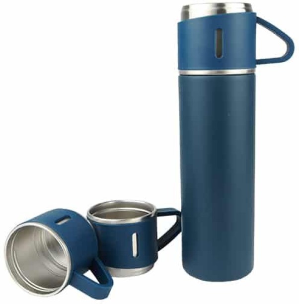 joburgdeals 500 ml Vacuum Flask Set - Stainless Steel - 3 Cups + 1 Thermal 500ml Flask 500 ml Flask