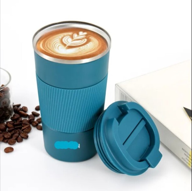 UNIQUE Coffee Cup Double-Layer Stainless Steel Vacuum Flask Thermos Handheld Insulated Flask Hot Drinks 510 ml Bottle With Drinking Glass